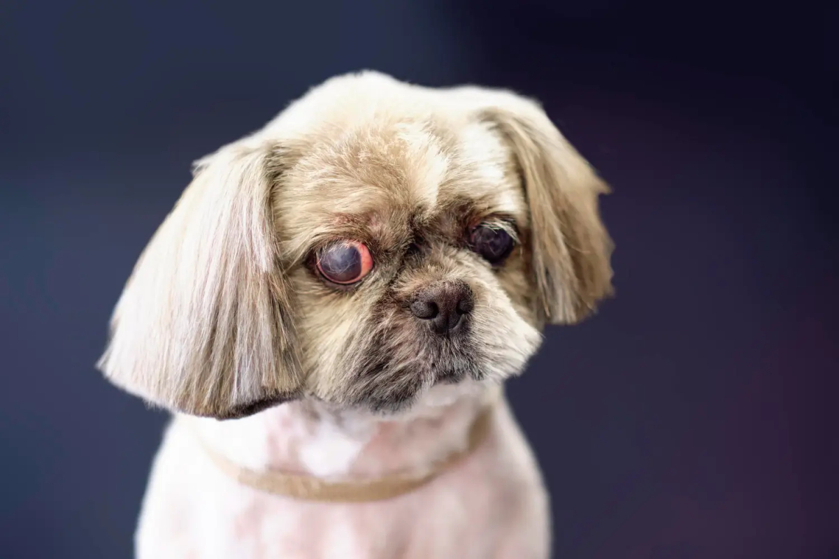 Hund hat Augenentzündung