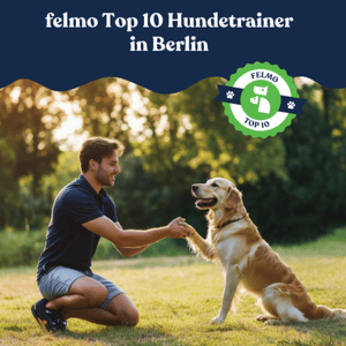 Männlicher Hundetrainer trainiert Hund